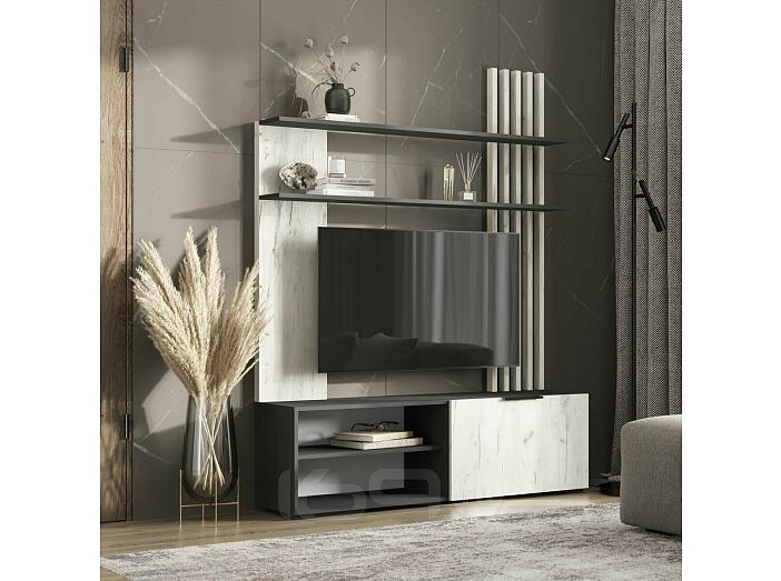 Гостиная Роджина (Дуб Крафт Белый, Графит)