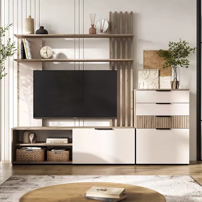 Гостиная Роджина Кашемир Дуб Крафт серый 8663₽