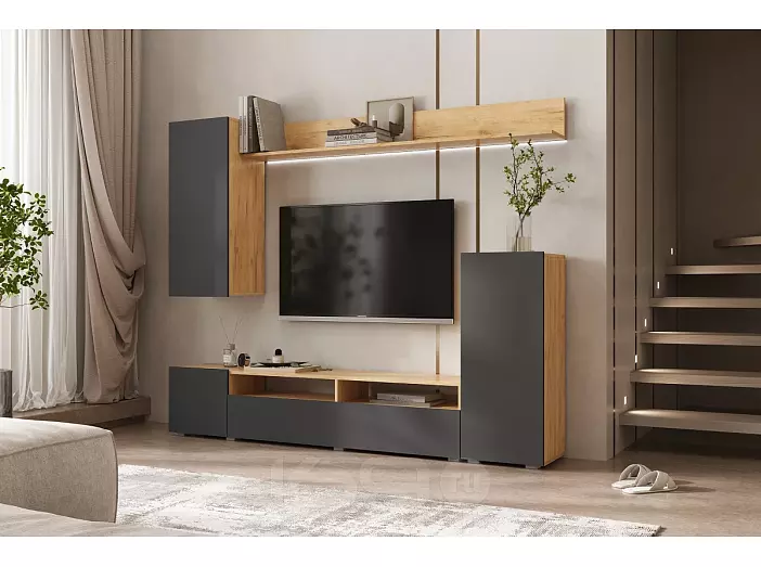 Гостиная Верона (Графит, Дуб Крафт)