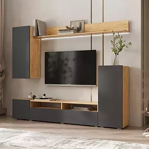 Гостиная Верона (Графит, Дуб Крафт)