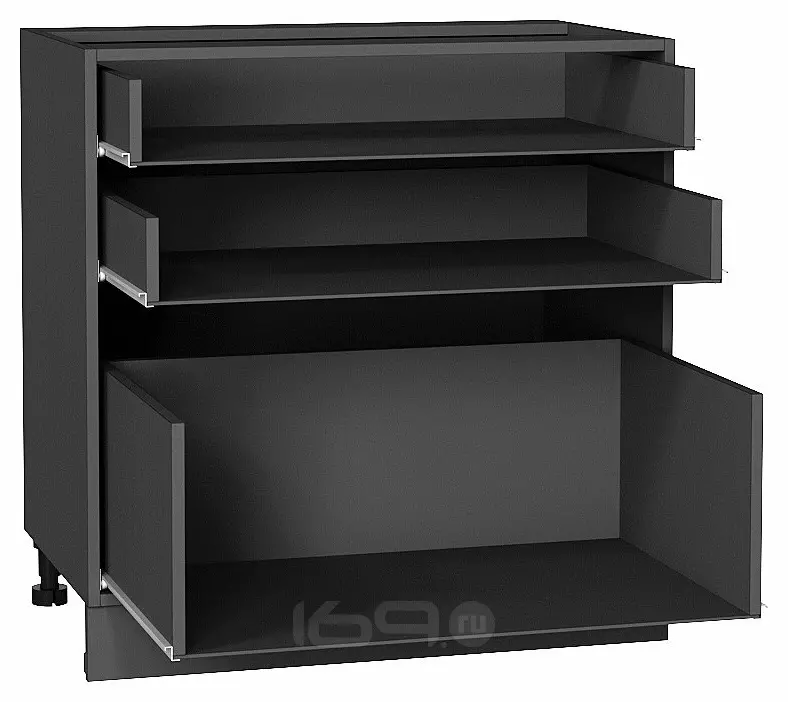 Каркас нижнего шкафа с 3-мя ящиками Н 803 Graphite