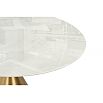 Керамический стол Jaklin 130x73 белый мрамор / сатинированное золото