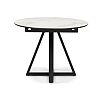 Керамический стол Нельсон 100(140)х100х76 alpine white / черный