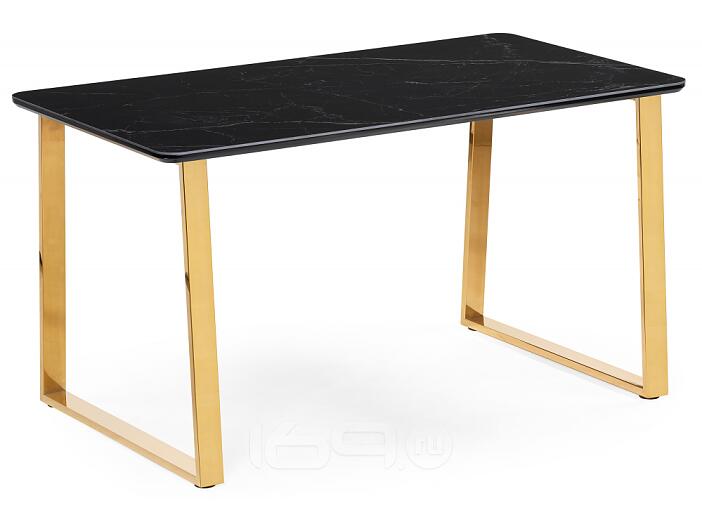 Керамический стол Селена 2 140х80 черный мрамор / золото