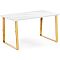 Керамический стол Селена 2 160х90х77 белый мрамор / золото