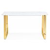Керамический стол Селена 2 160х90х77 белый мрамор / золото