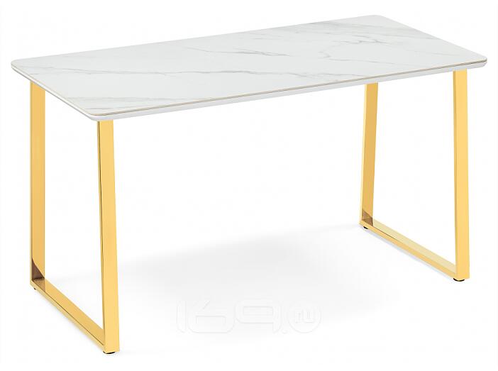 Керамический стол Селена 2 180х90х77 белый мрамор / золото