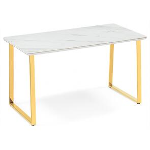 Керамический стол Селена 2 180х90х77 белый мрамор / золото