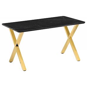 Керамический стол Селена 3 140х80 черный мрамор / золото