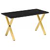 Керамический стол Селена 3 160х90 черный мрамор / золото