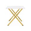 Керамический стол Селена 3 160х90х77 белый мрамор / золото