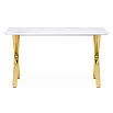 Керамический стол Селена 3 160х90х77 белый мрамор / золото