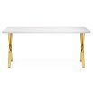 Керамический стол Селена 3 180х90х77 белый мрамор / золото