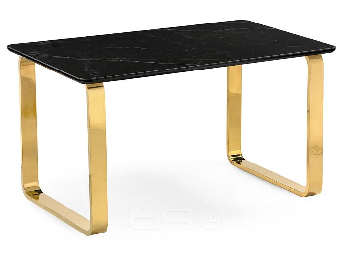 Керамический стол Селена 4 160х90 черный мрамор / золото