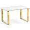 Керамический стол Селена 4 160х90х77 белый мрамор / золото