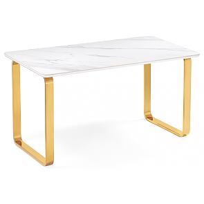Керамический стол Селена 4 180х90х77 белый мрамор / золото
