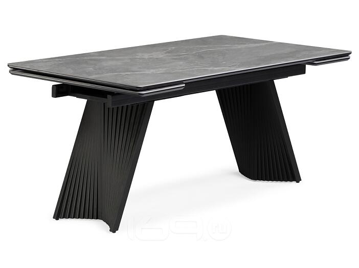 Керамический стол Вейв 160(220)х89 larka grey / черный