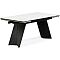 Керамический стол Вейв 160(220)х89х75 белый мрамор snow white / черный
