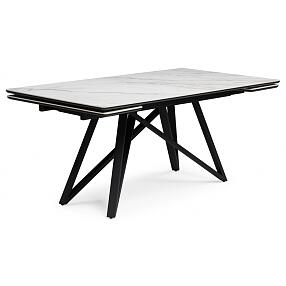 Керамический стол Вилсон 160(220)х89 белый gilt white / черный