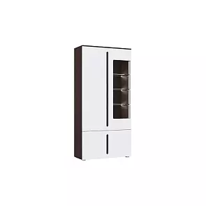 Шкаф 1000x424x2060 Ким Белый глянец холодный/венге МДФ, стекло