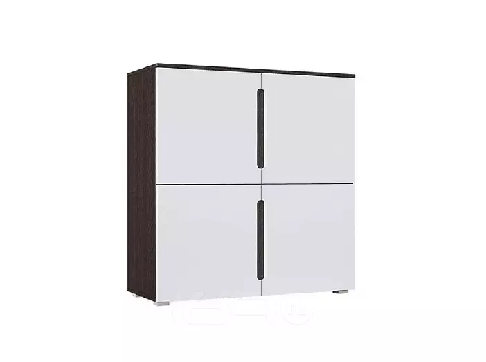 Ким Тумба 4-х ств  (Белый глянец холодный, венге)