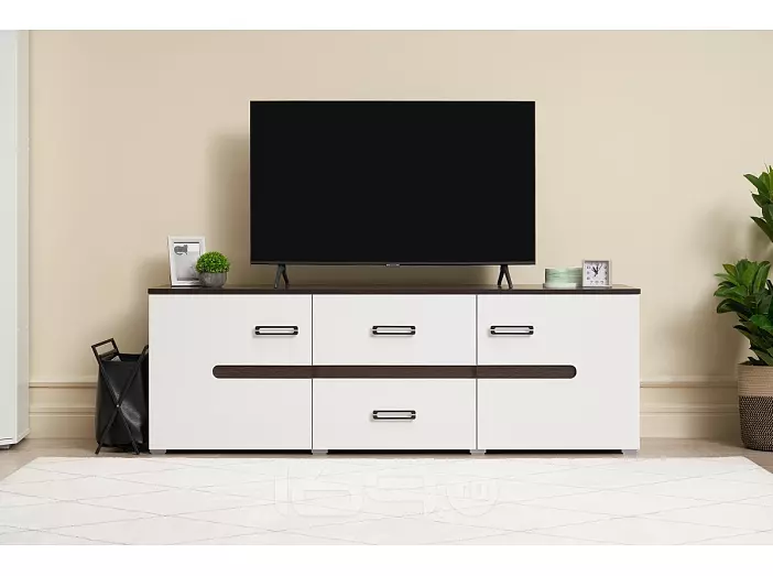 Ким Тумба ТВ (Белый глянец холодный, венге)