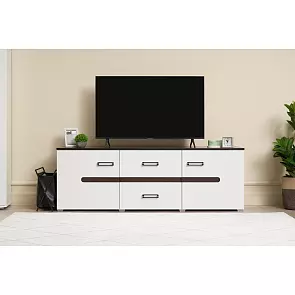 Ким Тумба ТВ (Белый глянец холодный, венге)