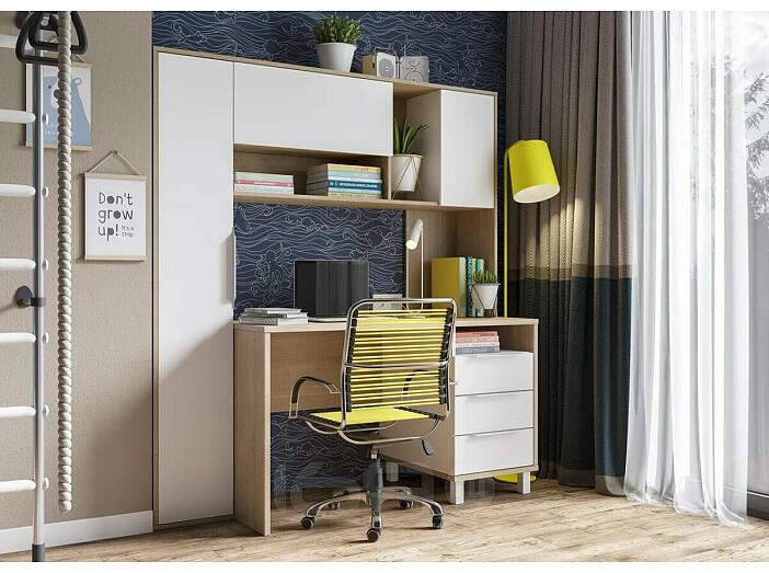 Комфорт Стол рабочий 12.95 N Дуб сонома, Белый PE шагрень