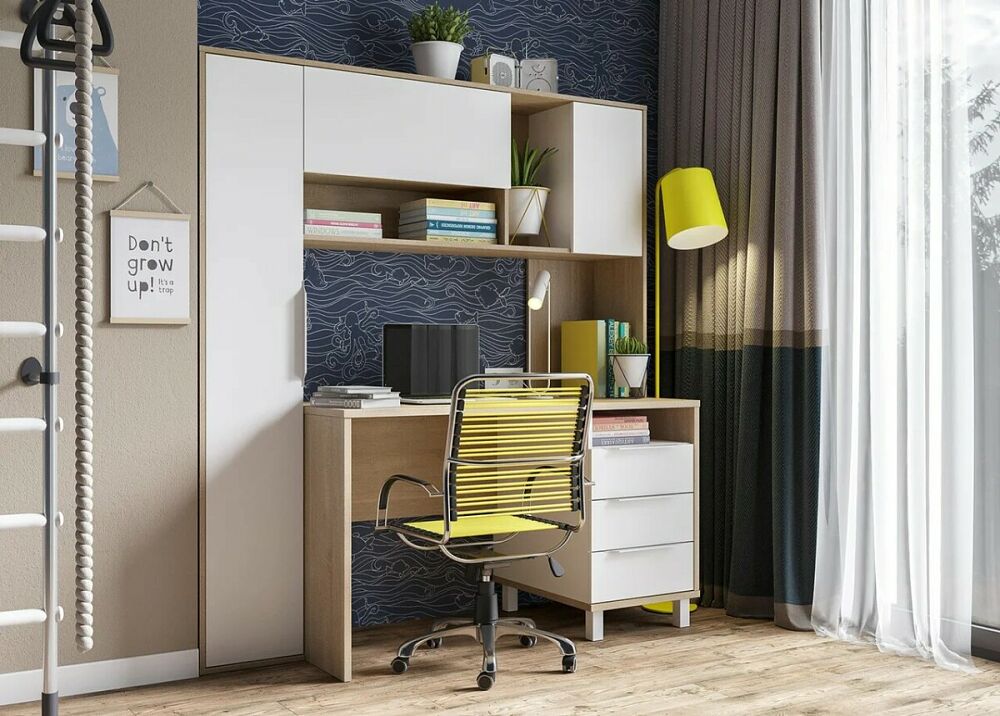 Комфорт Стол рабочий 1295 N Дуб сонома Белый PE шагрень 26631₽