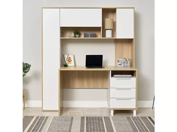 Комфорт Стол рабочий 12.95 N Дуб сонома, Белый PE шагрень