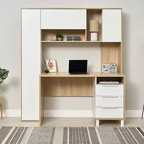 Комфорт Стол рабочий 12.95 N Дуб сонома, Белый PE шагрень