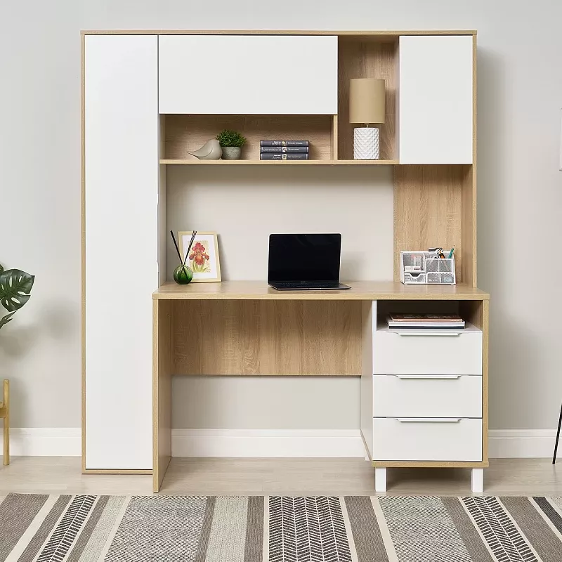 Комфорт Стол рабочий 1295 N Дуб сонома Белый PE шагрень 26631₽