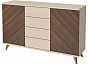 Комод 2 двери 4 ящика Хармони 486.07 Бежевый/Древесный