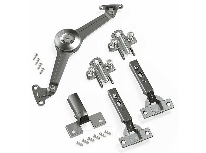Комплект подъёмника HAFELE Duo с 2 петлями HETTICH Intermat 9943, угол открывания 110 гр