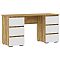 Компьютерный стол Элла ПС 02 белый / дуб крафт золото