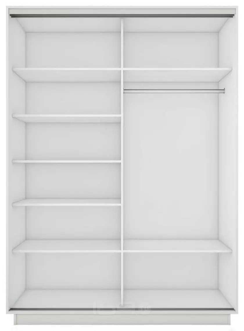 Корпус 2х-дверного шкафа-купе Экспресс 2 Дуо 120 Белый снег 1200x2400x600