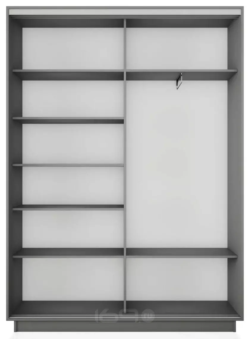 Корпус 2х-дверного шкафа-купе Экспресс 2 Дуо 120 Серый Диамант 1200x2200x450