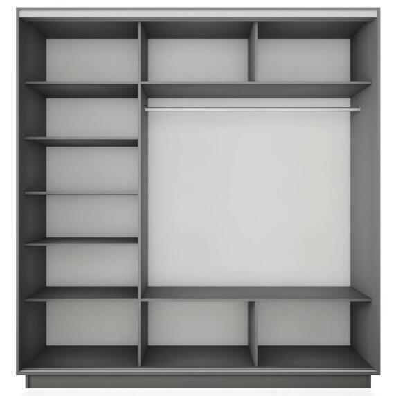 Корпус 3х-дверного шкафа-купе Экспресс 2 Трио 180 Серый Диамант 1800x2200x600