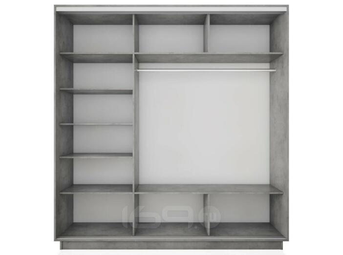 Корпус 3х-дверного шкафа-купе Экспресс 2 Трио 210 Бетон 2100x2200x600