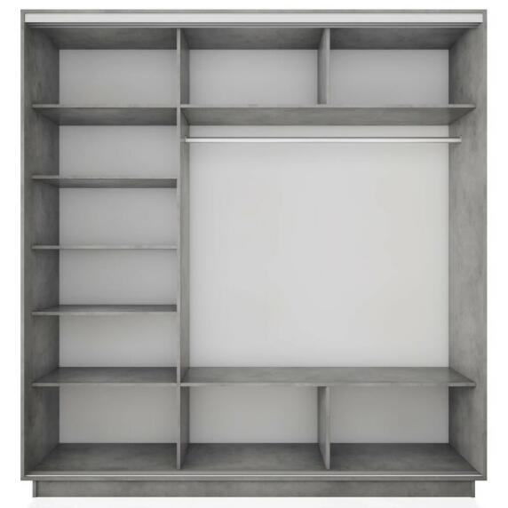 Корпус 3х-дверного шкафа-купе Экспресс 2 Трио 240 Бетон 2400x2200x600