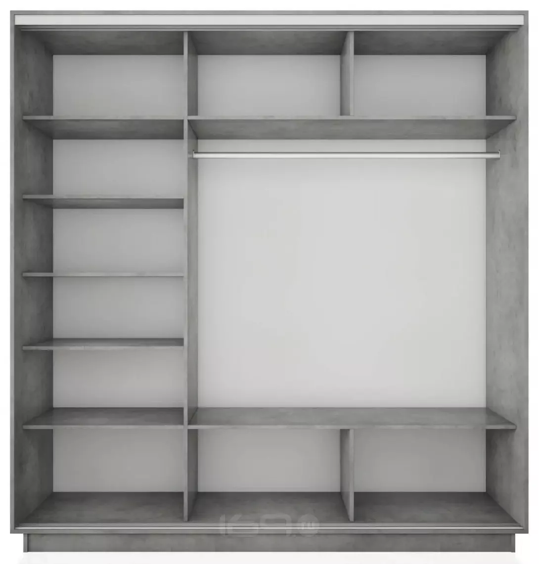 Корпус 3х-дверного шкафа-купе Экспресс 2 Трио 240 Бетон 2400x2200x600
