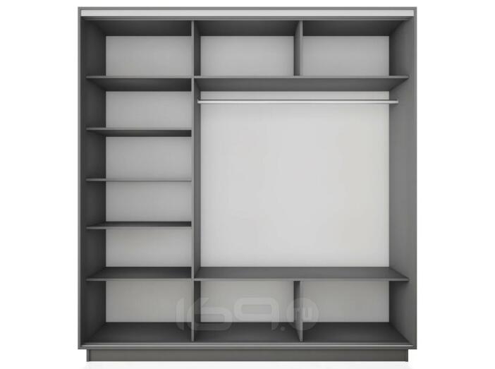 Корпус 3х-дверного шкафа-купе Экспресс 2 Трио 240 Серый Диамант 2400x2400x600