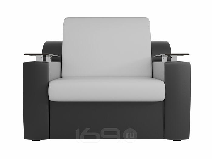 Кресло-кровать Сенатор Экокожа Белый Черный