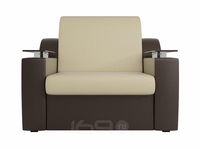 Кресло-кровать Сенатор Экокожа Бежевый Коричневый