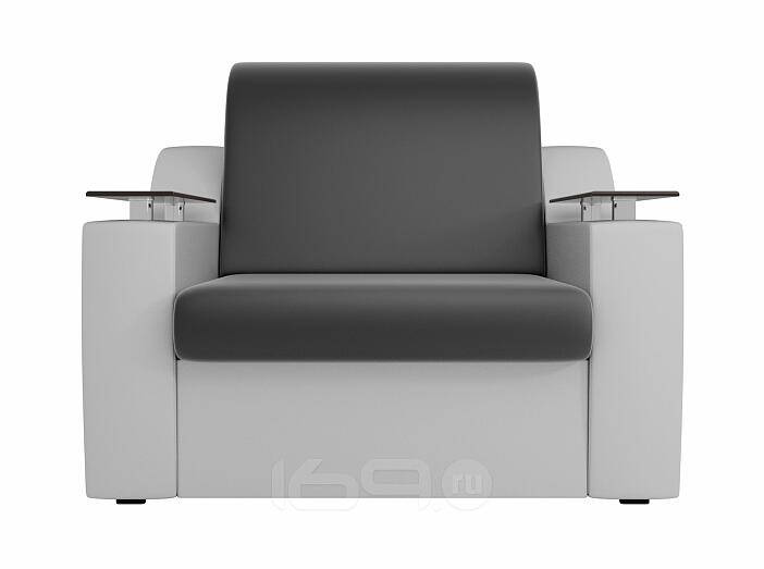 Кресло-кровать Сенатор Экокожа Черный Белый