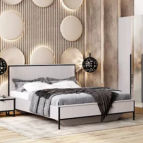 Кровать Нора велюр персидский жемчуг/персидский жемчуг без подъёмного механизма 1200x2000, изголовье мягкое