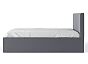 Кровать Аврора велюр balance 996 серый С П/М 1600x2000, изголовье мягкое