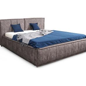 Кровать Чикаго велюр аликанте серый 1400x2000, изголовье мягкое