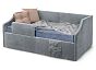 Кровать Дрим велюр мора серый 900x2000, изголовье мягкое