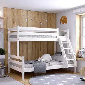 Кровать Адель без обивки белый без подъёмного механизма 1200x1900, изголовье жесткое